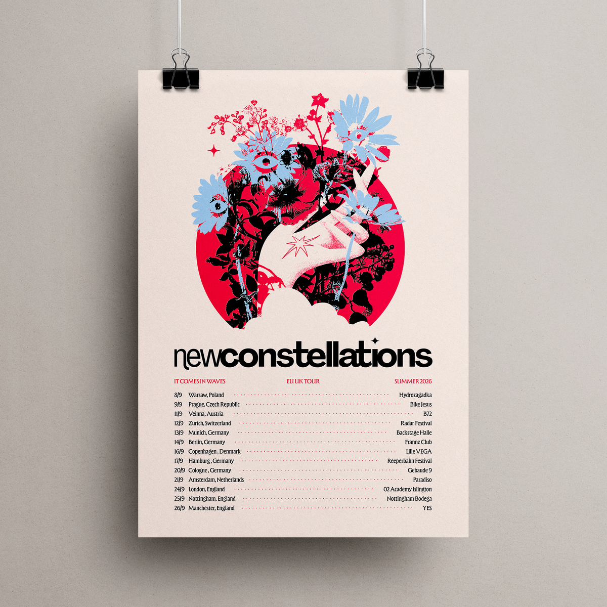 It Comes In Waves European Tour Poster